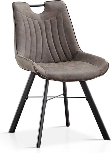 Interiax Eetkamerstoel Ida Micro Fiber PU Donkergrijs