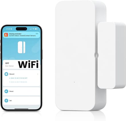 Slimme Wifi Deur- en Raamsensor met Alarm | Compatibel met Alexa en Google Assistant