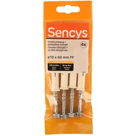 Sencys Frameplug Nylon - Diam. 10x60mm - 4 Stuks