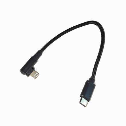 Haakse 8-pins laad- & datakabel, 0.2 m, zwart