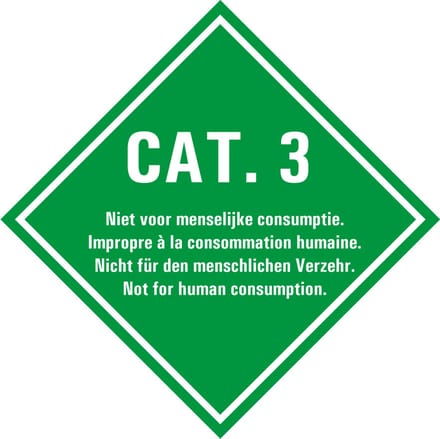 Categorie 3 bord | gecoat dibond materiaal | 30 x 30 cm
