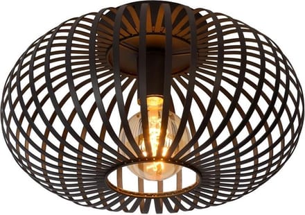 Plafondlamp - Cage - mat zwart - 1 x e27 - 30cm