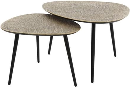 Salontafel Trinity set van 2 driehoekig metallic - Brons antiek