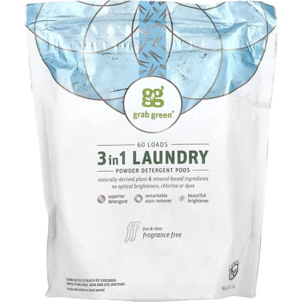 3-in-1 Wasmiddel Pod, Geurvrij, 60 Wasbeurten, 1.080 G (2 pond, 6 ons) white