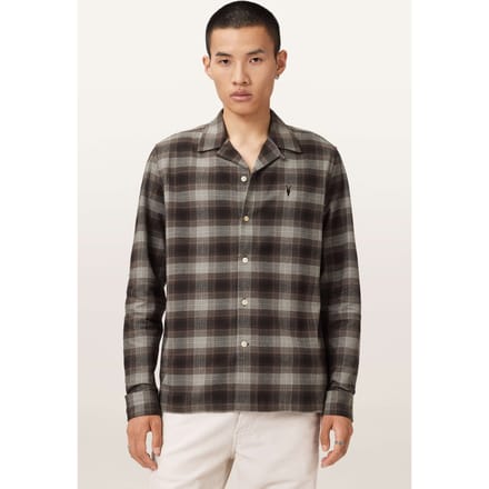 AllSaints Iniko Ls Shirt Mole Brown Größe: M | Casual hemden Outlet | Herren | Braun