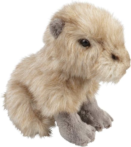 Ravensden Pluche knuffeldier - waterzwijn/capibara - beige - zittend - 18 cm - speelgoed knuffel