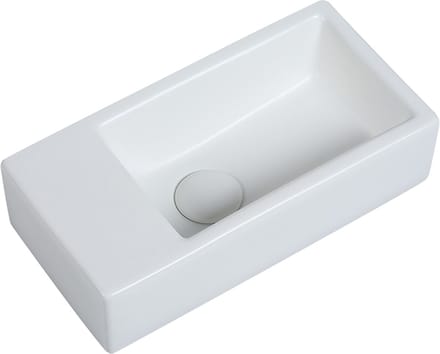 Fontein Mia 40.5x20x10.5cm mat wit inclusief afvoerplug links