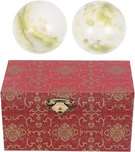 Set van 2 Chinese Baoding Balls van 5 Inch voor Hand Chime, Gezondheidsoefeningen en Ontspanningsmassage