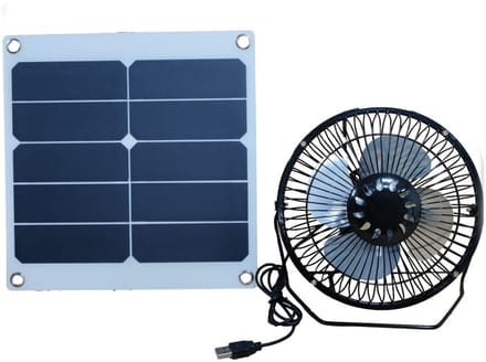 10W 6V USB Zonneventilator, Draagbare Zolderventilator, Geschikt voor Huis, Bureau & Kas