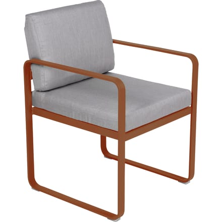 Fermob BELLEVIE fauteuil voor de eethoek - E2 gekonfijte sinaasappel - 79 Flanelgrijs