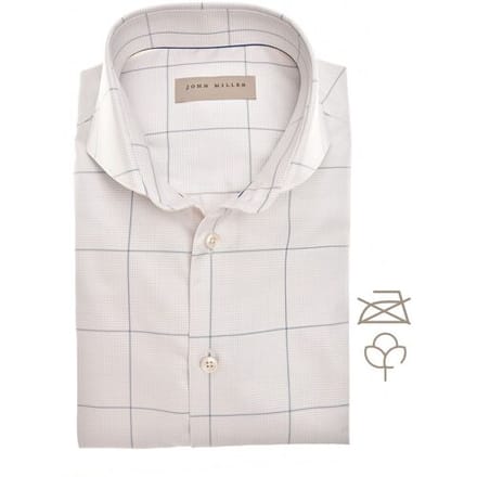 John Miller Overhemd Non-Iron Windowpane Check Zand / male