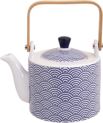Tokyo Design Studio - Nippon Blue - Theepot - 800 ml - Porselein - Uitneembaar Theefilter - Geschenkset