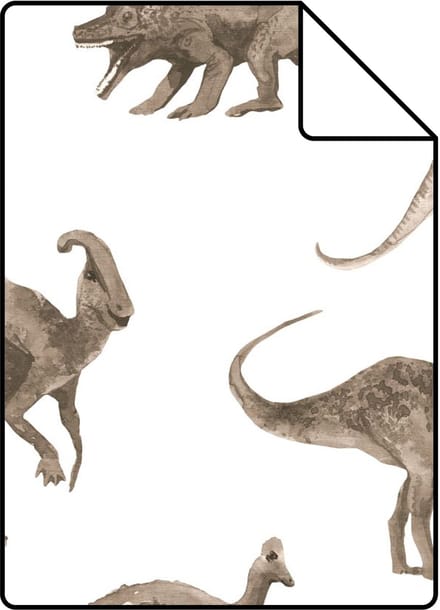 Proefstaal ESTAhome behang dinosaurussen donker beige - 26.5 x 21 cm - 131202-S
