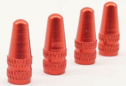Frans of Presta ventiel - Rood aluminium ventieldoppen