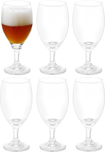 Vivalto Bierglazen - Executive Flutes - transparant glas - 6x stuks - 440 ml - Cadeau - Vaderdag