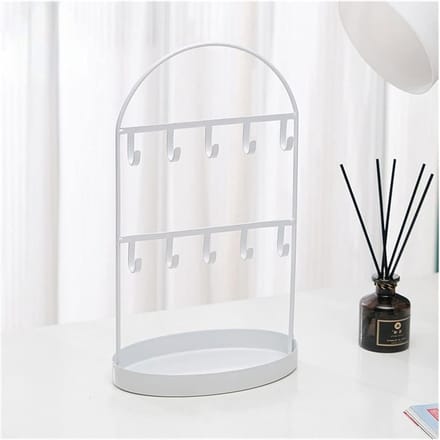 Sieraden Display Stand - Sieradenhouder Organizer - Sieraden Opbergen - Stabiele Brede Basis - 31cm Hoog - Wit