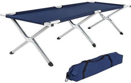 NordFalk veldbed XL 190 x 64 cm - Campingbed | Stretcher | Kampeerbed - Extra stevig aluminium - Blauw