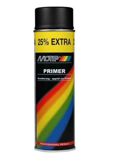 Motip primer - grondverf - spuitbus - zwart - sneldrogend - 500 ml