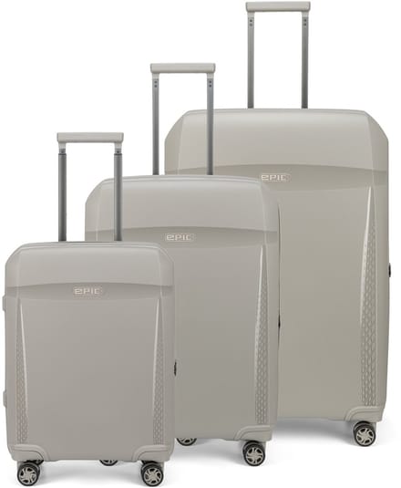 Epic Zeleste 4 wielen Kofferset 3-delig - Harde bagage - TSA slot - ghostgrey