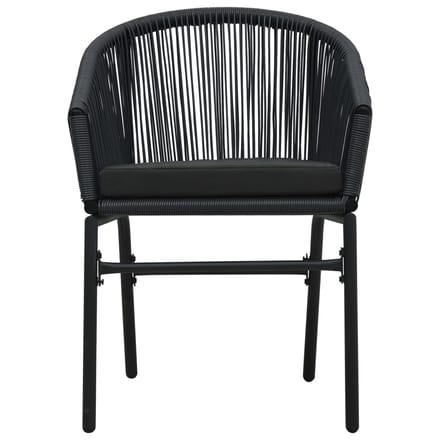 vidaXL - Tuinstoelen - 2 - st - PE-rattan - zwart