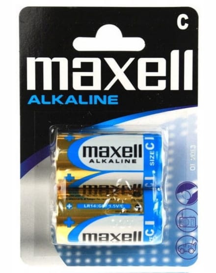 2x alkaline batterij Maxell Alkaline LR14/C BL019