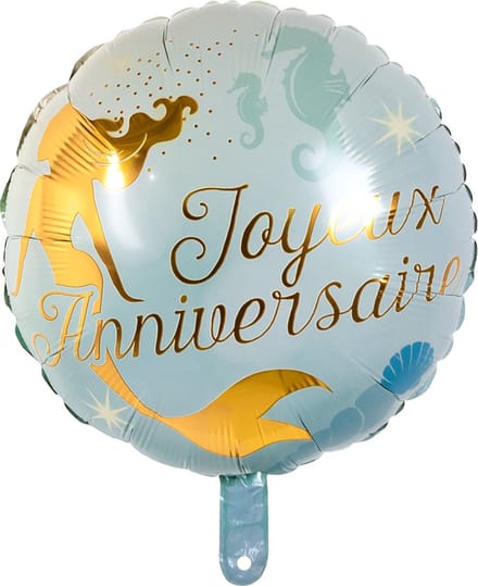Boland - Folieballon Zeemeermin 'Joyeux Anniversaire' - Multi - folieballon