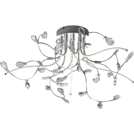 HELL Plafondlamp Crystal, chroom, 54 cm