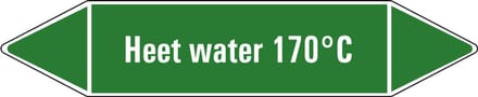 Heet water 170°C leidingmarkering op vel 252 x 52 mm - 3 per vel