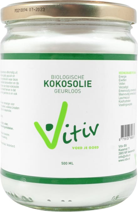 Vitiv Kokosolie geurloos bio 500 Milliliter