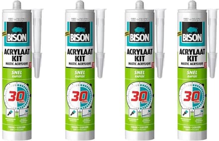 Bison® Acrylaatkit - wit - snel - 4 stuks - KD set