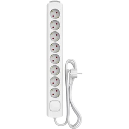 Sencys Stekkerdoos 8-voudig Wit 1,5 Meter