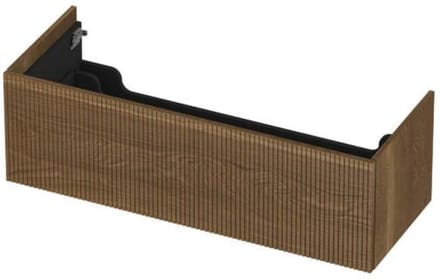 INK - Onderkast 1 Lade Push 2 Open Verticaal Gefreesd Bestaande Uit - 1200x450x376 Mm - Massief Eiken Aqua