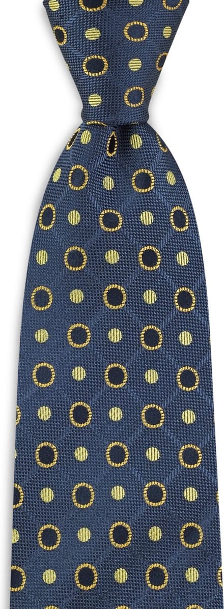 We Love Ties - Stropdassen - Stropdas Roundabout - blauw / geel