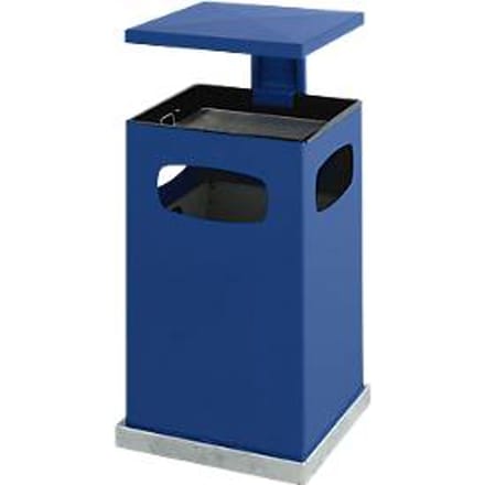 Asbak-prullenbak met afneembaar dak, 72 liter, blauw