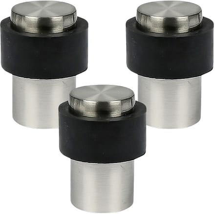 Benson Deurstopper - 3x - zilverkleurig - met schroef montage - H4 x D3 cm - deurbuffer