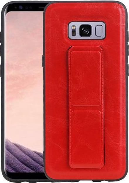 Grip Stand Hardcase Backcover voor Samsung Galaxy S8 Plus Rood