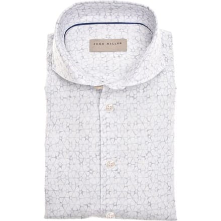John Miller Overhemd Vintage Duo-Tone Linen Blend Licht Blauw / male