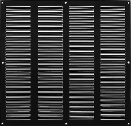 Ventilatierooster Metaal - Ventilatiekap Muggengaas - Ventilatie Optimaliseren - Met Geïntegreerd Muggengaas - 400x400mm - Zwart