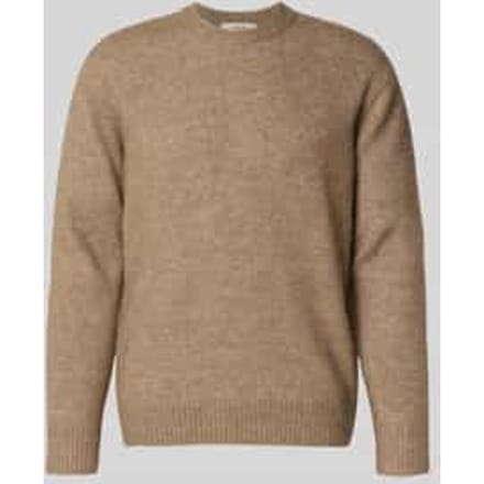 Relaxed fit gebreide pullover met wol, model 'RAI BRUSHED'