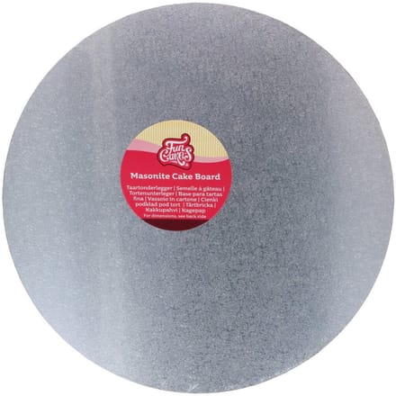 FunCakes Cake Board Masonite Rond - Zilver - Ø35 cm / 5 mm - Taartonderlegger - Taartkarton