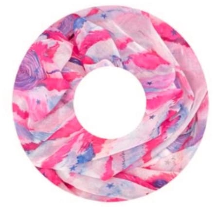 Dunne Colsjaal - Print - (25581#) - Roze/Ecru