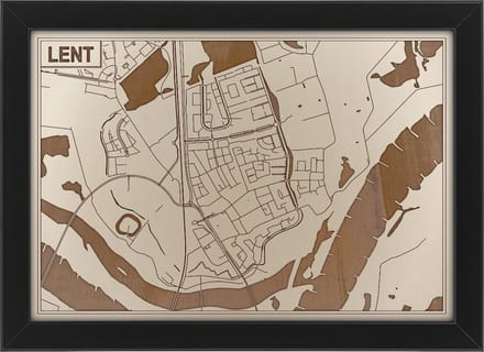 Houten stadskaart van Lent
