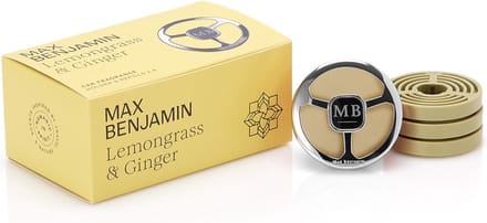 Max Benjamin Autoparfum met 4 Navullingen Cadeauset - Lemongrass & Ginger