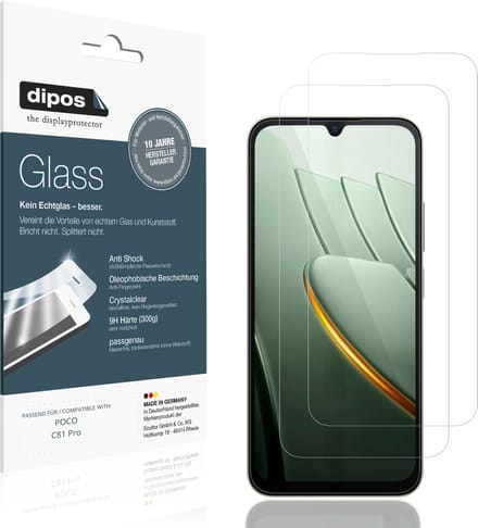 dipos – 2x Pantserfolie geschikt voor POCO C81 Pro | 9H Screenprotector