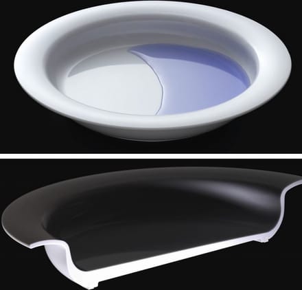 Vaatwasbestendig asymmetrisch bord Ornamin: 27 cm - wit