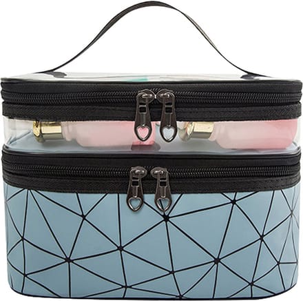 DW4Trading Beautycase met 2 Compartimenten - Organizer - Reis toilettas - Blauw