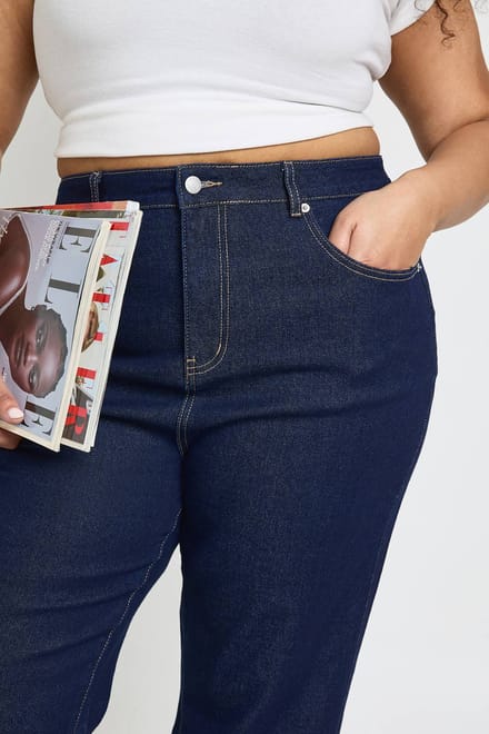 boohoo Dames De Plus Size Hoge Taille Flare Jeans | Indigo | Maat: 28/30L