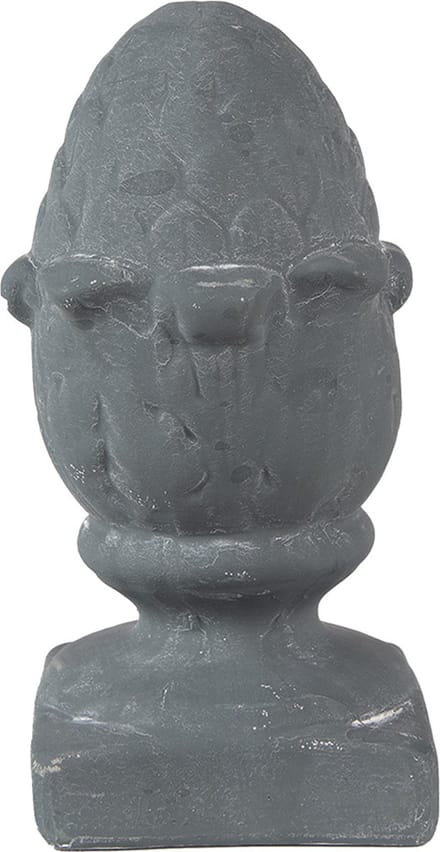 Clayre & Eef Decoratie Dennenappel 11x11x21 cm Grijs Steen