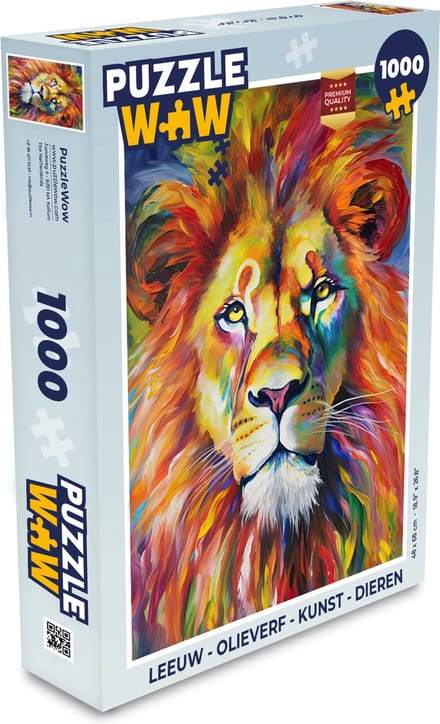 Puzzel Leeuw - Olieverf - Kunst - Dieren - Legpuzzel - Puzzel 1000 stukjes volwassenen