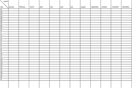 Jaarplanner - Tijdloos - A0 - 118x84cm
